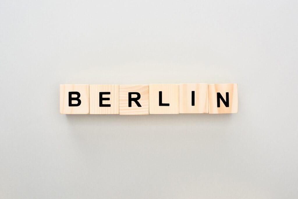 top view of wooden blocks with berlin lettering on 2024 11 07 20 07 32 utc