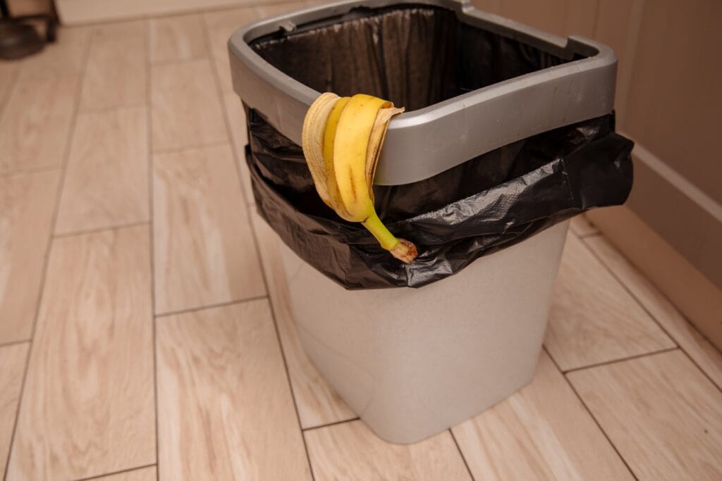 banana peel in a trash bin 2025 03 27 04 54 39 utc