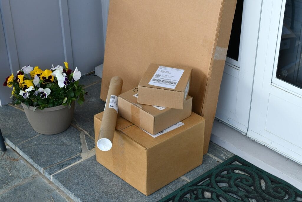 boxes packages mail parcels from online orders on 2025 03 11 18 20 01 utc