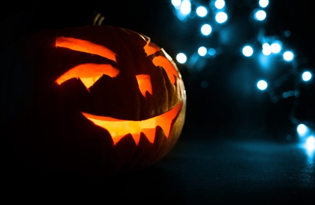 carved face of pumpkin glowing on halloween on blu 2024 10 13 08 55 59 utc