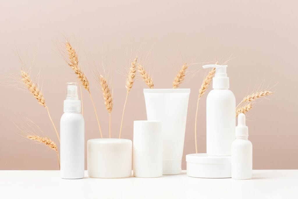 cosmetic products on the table white bottles and 2025 01 11 03 38 27 utc